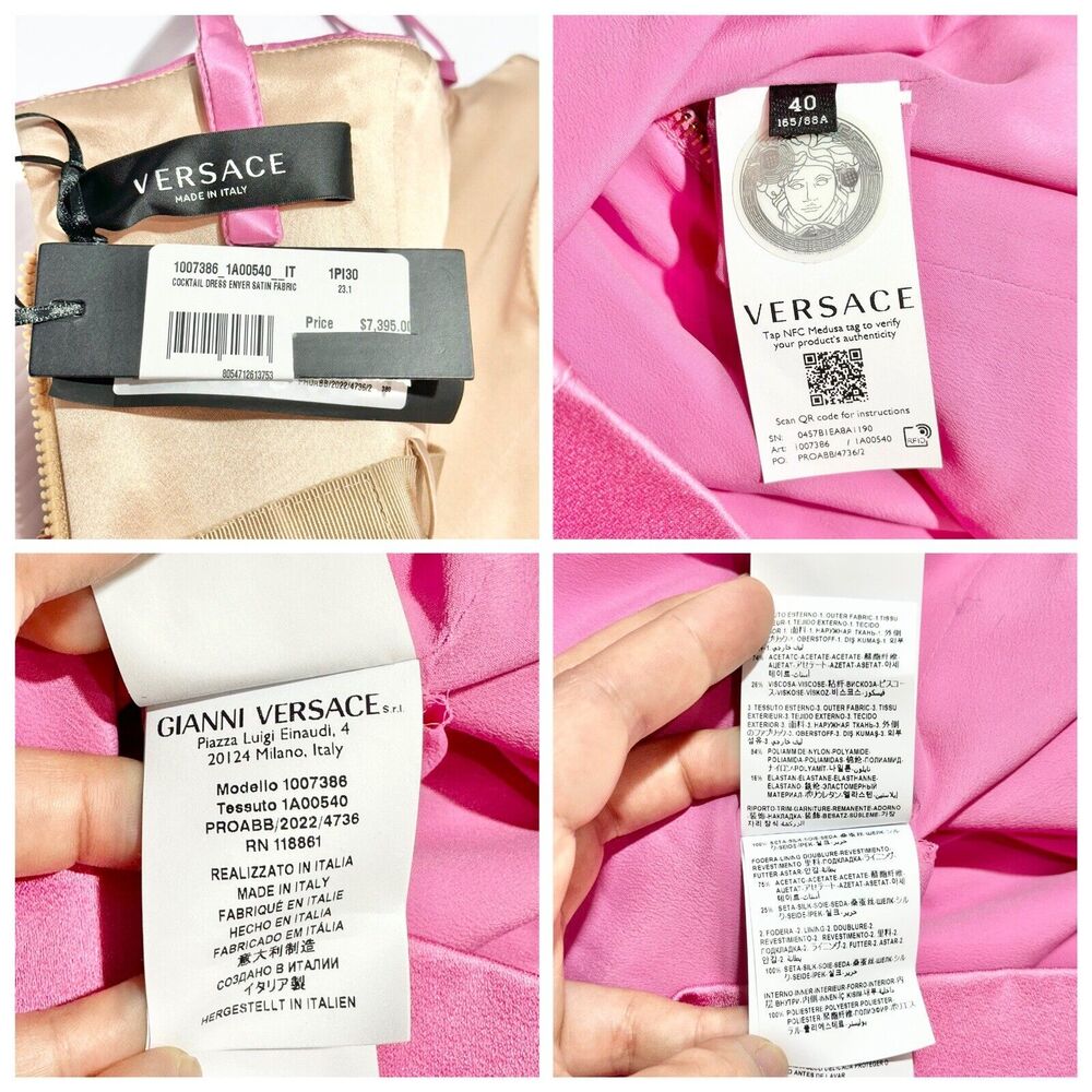 NWT Versace Mini Dress IT 40 US 4 Runway 2022 Medusa Corset Satin Pink $7,395 - Picture 14 of 16